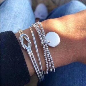 NEW 3 Piece Silver Simple Layering Bracelets